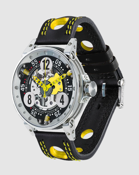 Review BRM V6-44-SA YELLOW SKELETON watches for sale B.R.M V6-44-SA-SQ-AJ